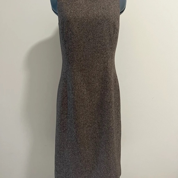 Ann Taylor Brown Tweed Wool Work Sheath Dress Size 2 - Picture 2 of 11